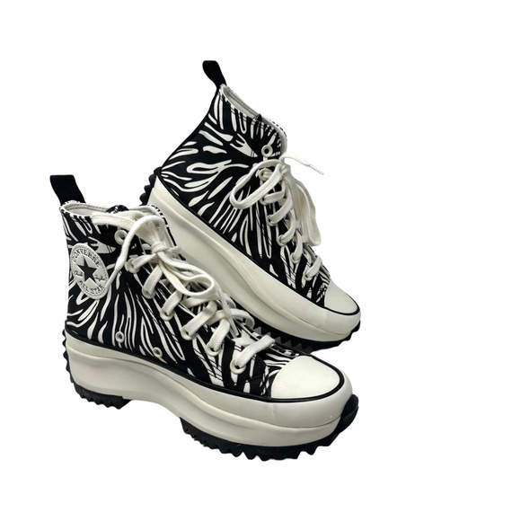 Converse Run Star Hike Platform High Shoe Skate Women Canvas Black White A03729C - Picture 3 of 9